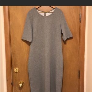 Grey Sheath Midi Dress